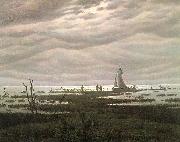 Caspar David Friedrich Flat country shank at Bay of Greifswald oil painting on canvas